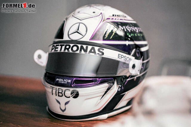 Foto zur News: Das neue Helmdesign von Lewis Hamilton für 2020 mit Violett