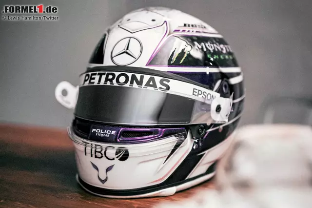 Das neue Helmdesign von Lewis Hamilton für 2020 mit Violett Foto zur News: Das neue Helmdesign von Lewis Hamilton für 2020 mit Violett