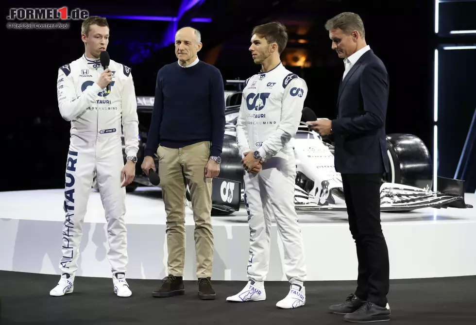 Foto zur News: Daniil Kwjat , Franz Tost und  Pierre Gasly