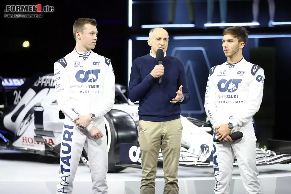 Foto zur News: Daniil Kwjat , Franz Tost und  Pierre Gasly