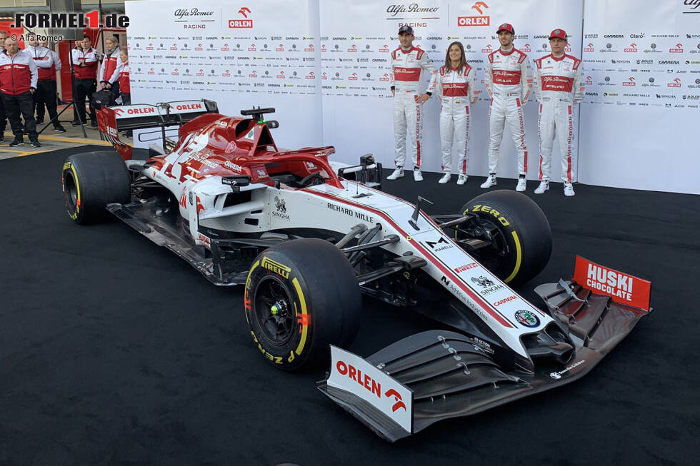Foto zur News: Robert Kubica, Tatiana Calderon, Antonio Giovinazzi und Kimi Räikkönen (Alfa Romeo)