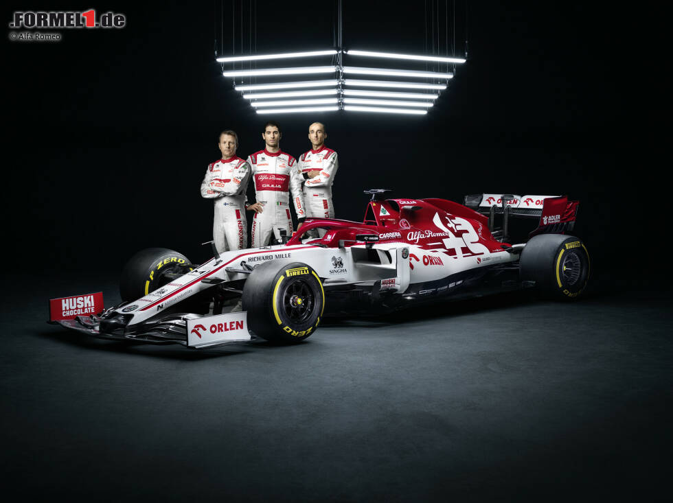 Foto zur News: Kimi Räikkönen, Antonio Giovinazzi und Robert Kubica (Alfa Romeo)