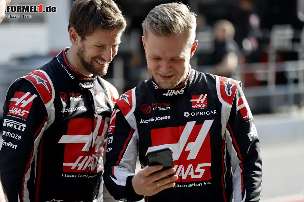 Foto zur News: Romain Grosjean und Kevin Magnussen (Haas)