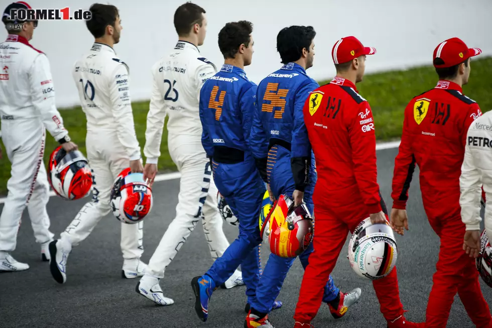 Daniil Kwjat (AlphaTauri), Lando Norris (McLaren), Carlos Sainz (McLaren), Sebastian Vettel (Ferrari) und Charles Leclerc (Ferrari) Foto zur News: Daniil Kwjat (AlphaTauri), Lando Norris (McLaren), Carlos Sainz (McLaren), Sebastian Vettel (Ferrari) und Charles Leclerc (Ferrari)