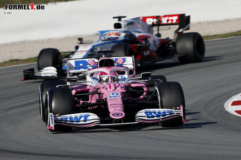 Foto zur News: Sergio Perez (Racing Point) und George Russell (Williams)