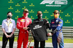 Foto zur News: Charles Leclerc (Ferrari), Valtteri Bottas (Mercedes) und Lando Norris (McLaren)