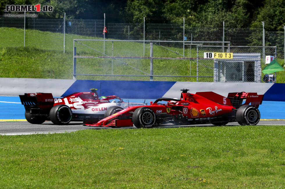 Foto zur News: Sebastian Vettel (Ferrari), Carlos Sainz (McLaren) und Antonio Giovinazzi (Alfa Romeo)