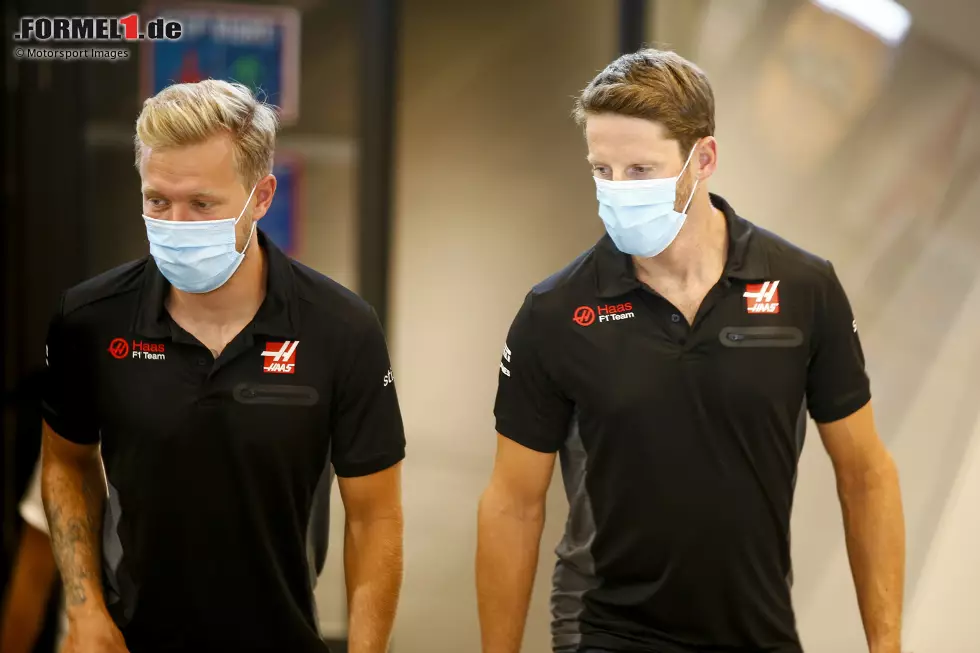 Foto zur News: Kevin Magnussen (Haas) und Romain Grosjean (Haas)