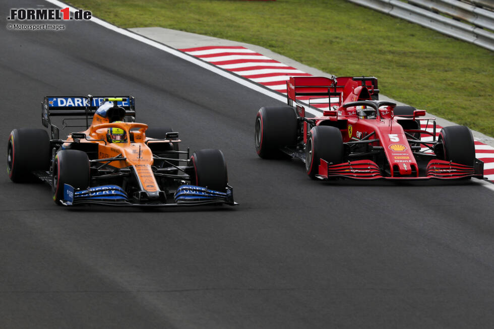 Foto zur News: Lando Norris (McLaren) und Sebastian Vettel (Ferrari)