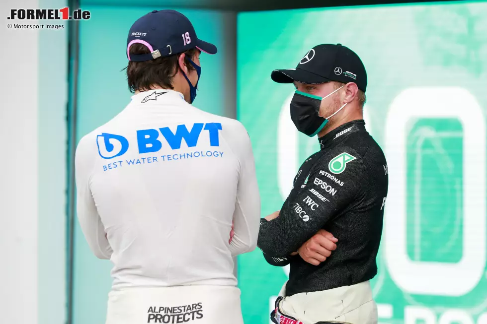 Foto zur News: Lance Stroll (Racing Point) und Valtteri Bottas (Mercedes)