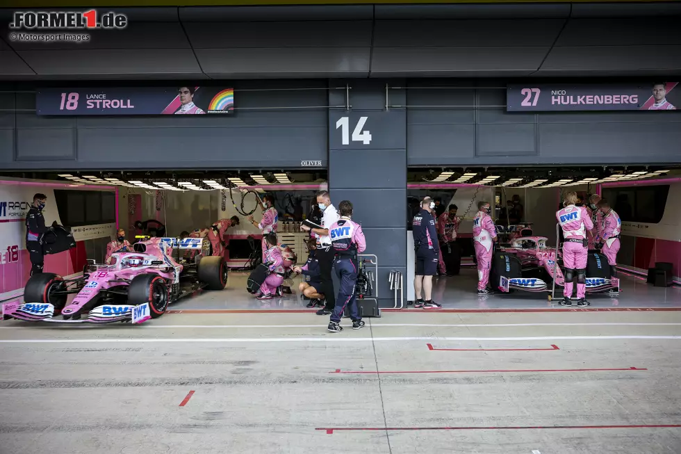 Foto zur News: Lance Stroll (Racing Point) und Nico Hülkenberg (Racing Point)