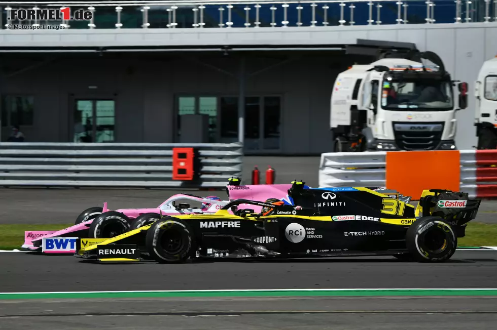 Foto zur News: Esteban Ocon (Renault) und Lance Stroll (Racing Point)