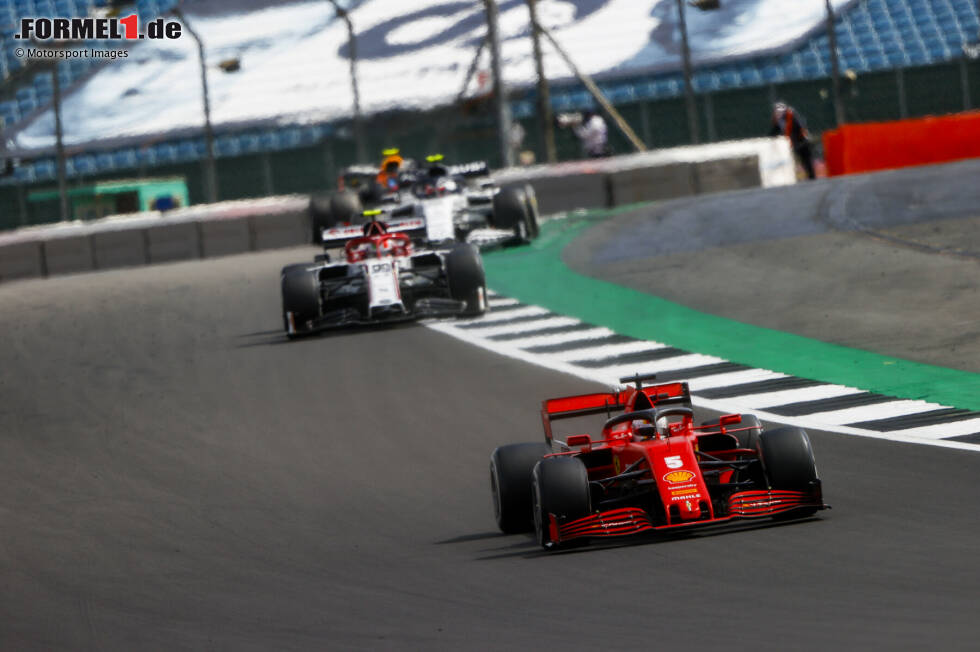Foto zur News: Sebastian Vettel (Ferrari), Antonio Giovinazzi (Alfa Romeo) und Pierre Gasly (AlphaTauri)