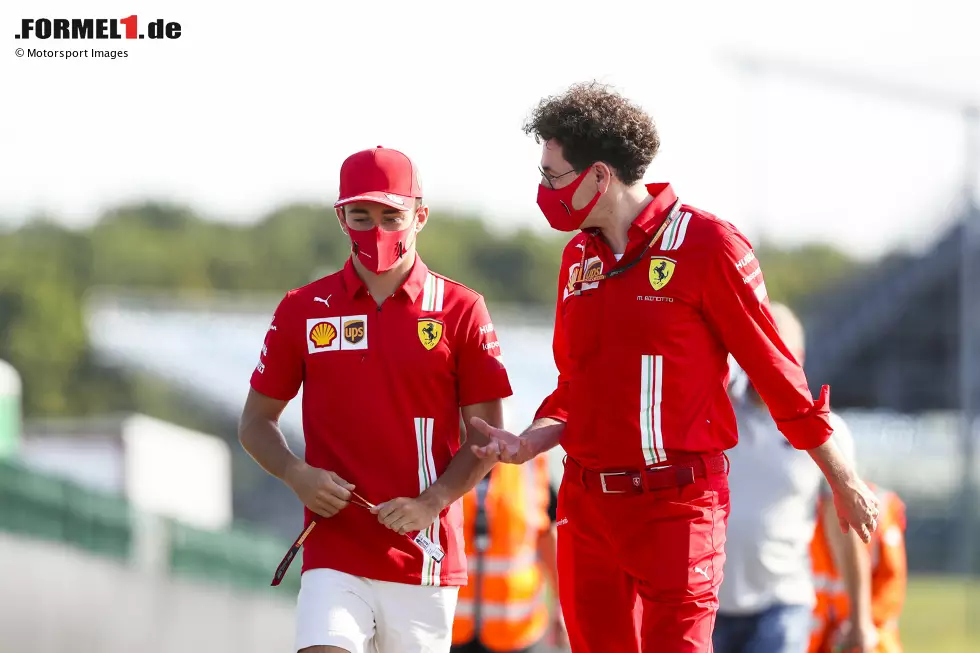 Foto zur News: Charles Leclerc (Ferrari) und Mattia Binotto