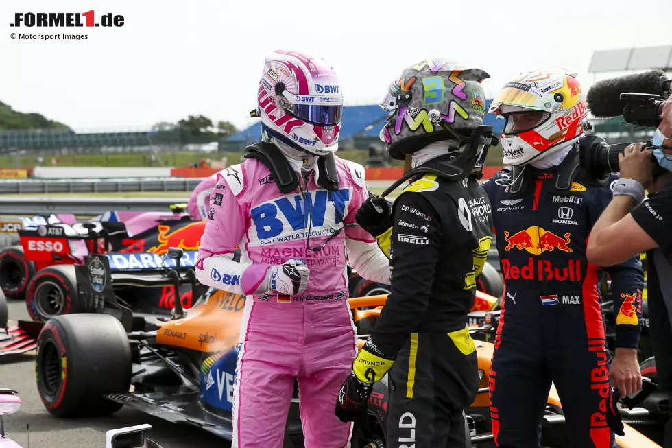 Foto zur News: Daniel Ricciardo (Renault), Max Verstappen (Red Bull) und Nico Hülkenberg (Racing Point)