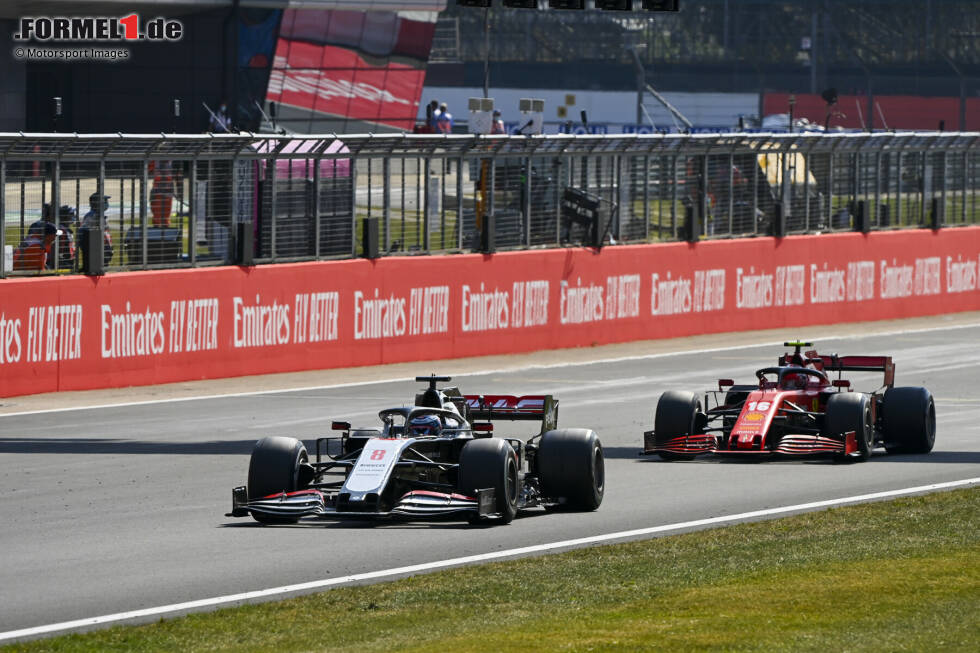 Foto zur News: Romain Grosjean (Haas) und Charles Leclerc (Ferrari)