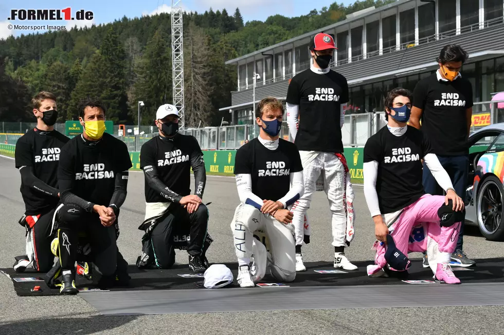 Foto zur News: Romain Grosjean (Haas), Daniel Ricciardo (Renault), Valtteri Bottas (Mercedes), Pierre Gasly (AlphaTauri), Antonio Giovinazzi (Alfa Romeo), Lance Stroll (Racing Point) und Carlos Sainz (McLaren)