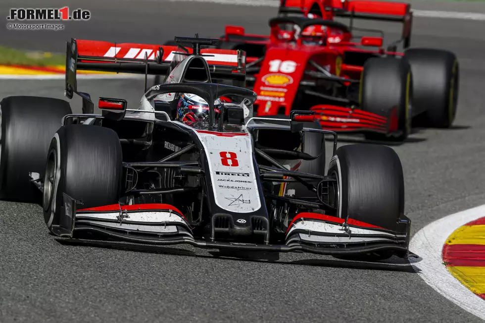 Foto zur News: Romain Grosjean (Haas) und Charles Leclerc (Ferrari)