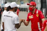 Foto zur News: Lewis Hamilton (Mercedes) und Sebastian Vettel (Ferrari)