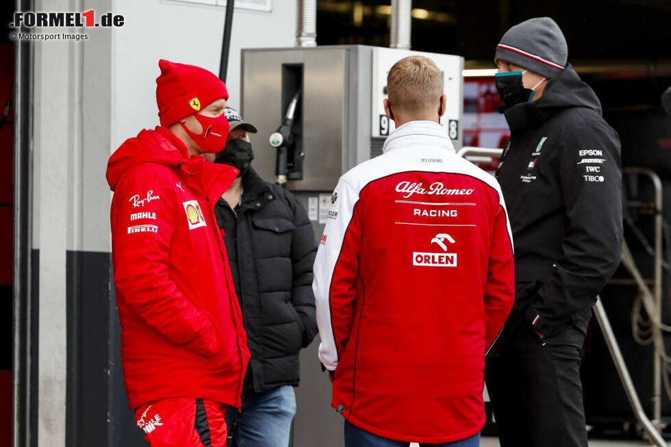 Foto zur News: Sebastian Vettel (Ferrari), Mick Schumacher und Toto Wolff