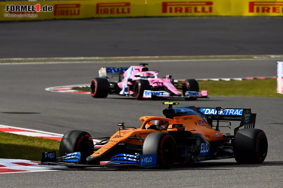 Foto zur News: Lando Norris (McLaren) und Sergio Perez (Racing Point)