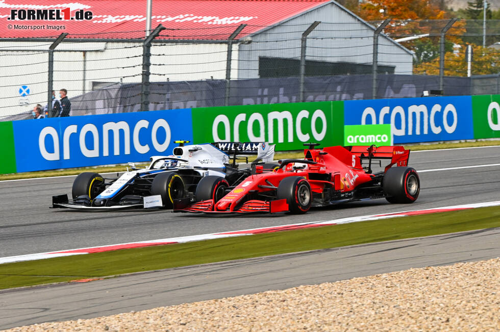 Foto zur News: Nicholas Latifi (Williams) und Sebastian Vettel (Ferrari)