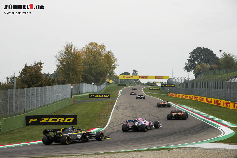 Foto zur News: Lando Norris (McLaren), Carlos Sainz (McLaren), Sergio Perez (Racing Point) und Esteban Ocon (Renault)