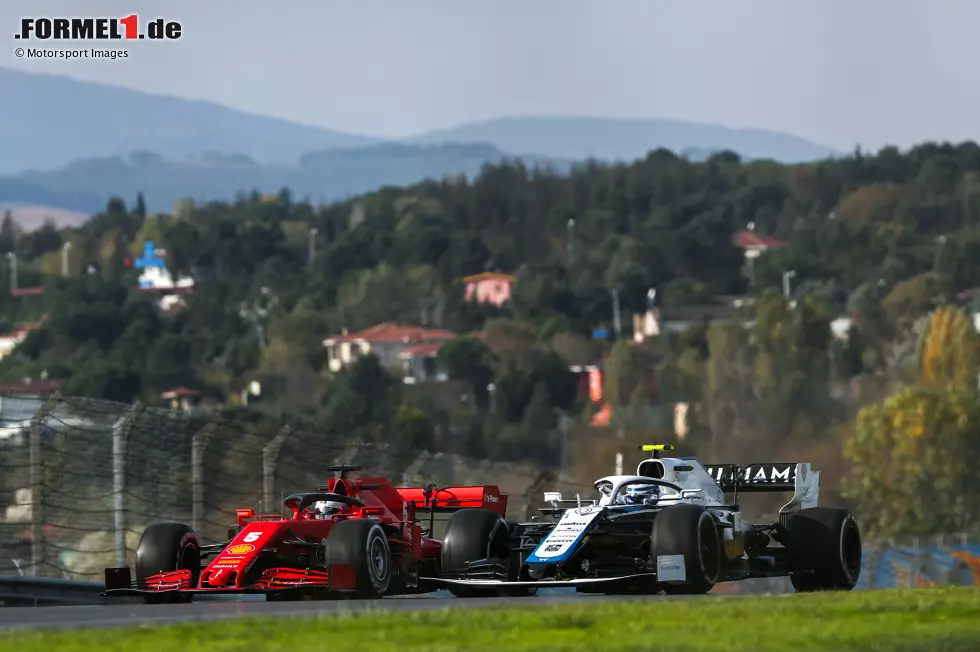 Foto zur News: Nicholas Latifi (Williams) und Sebastian Vettel (Ferrari)