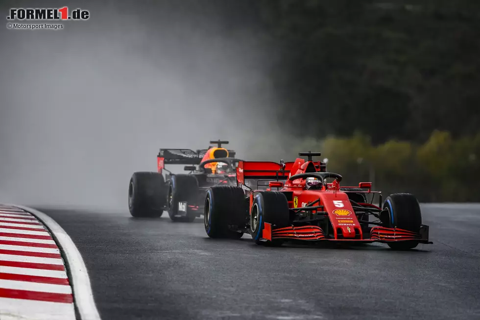 Foto zur News: Sebastian Vettel (Ferrari) und Max Verstappen (Red Bull)