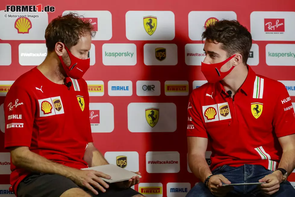 Foto zur News: Sebastian Vettel (Ferrari) und Charles Leclerc (Ferrari)