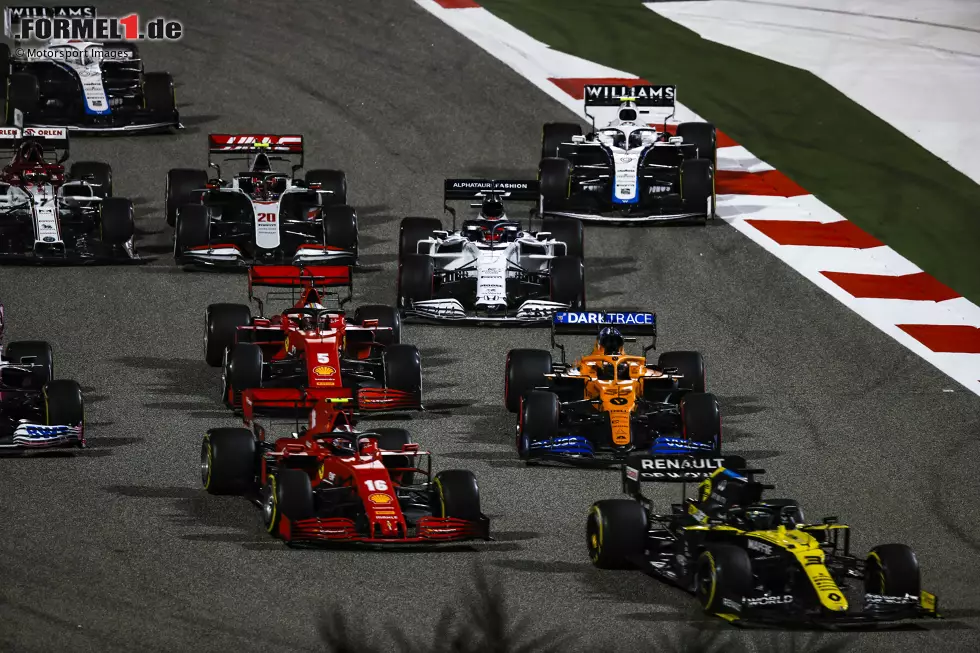 Foto zur News: Daniel Ricciardo (Renault), Charles Leclerc (Ferrari), Carlos Sainz (McLaren), Sebastian Vettel (Ferrari), Daniil Kwjat (AlphaTauri), Kevin Magnussen (Haas) und Nicholas Latifi (Williams)