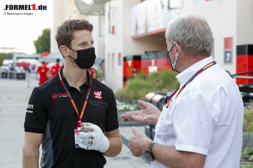 Foto zur News: Romain Grosjean und Helmut Marko