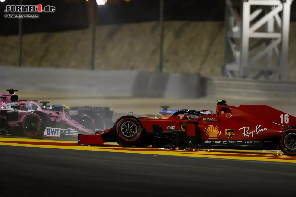 Foto zur News: Charles Leclerc (Ferrari) und Sergio Perez (Racing Point)