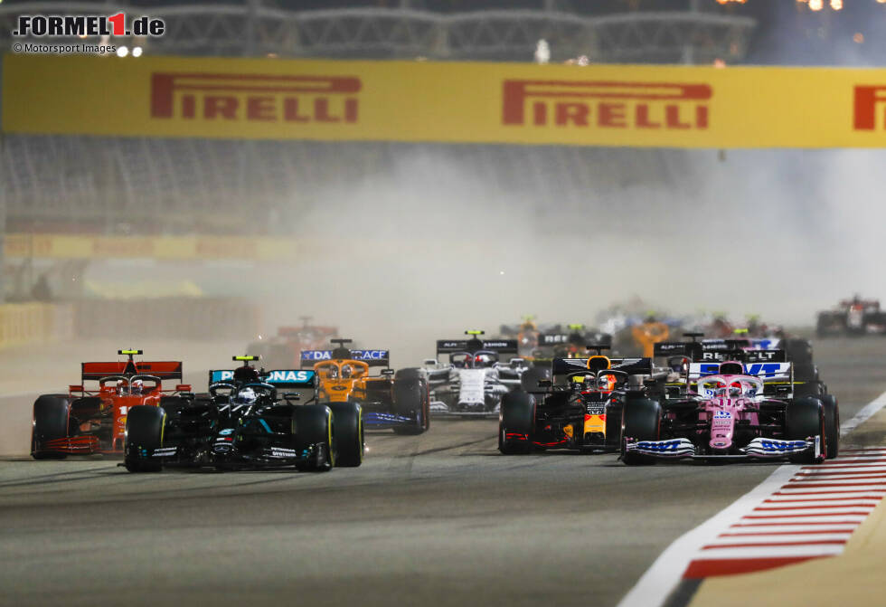 Foto zur News: Valtteri Bottas (Mercedes), Sergio Perez (Racing Point), Charles Leclerc (Ferrari) und Max Verstappen (Red Bull)
