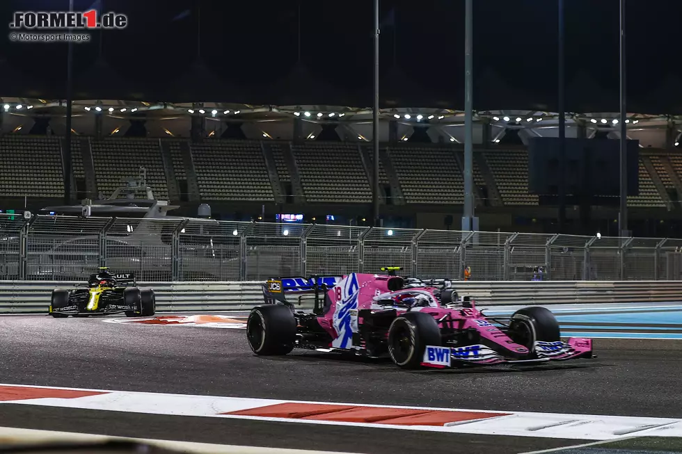 Foto zur News: Lance Stroll (Racing Point) und Esteban Ocon (Renault)