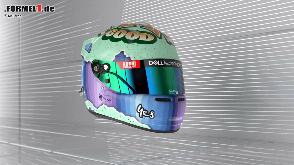Foto zur News: Helm von Daniel Ricciardo (McLaren)