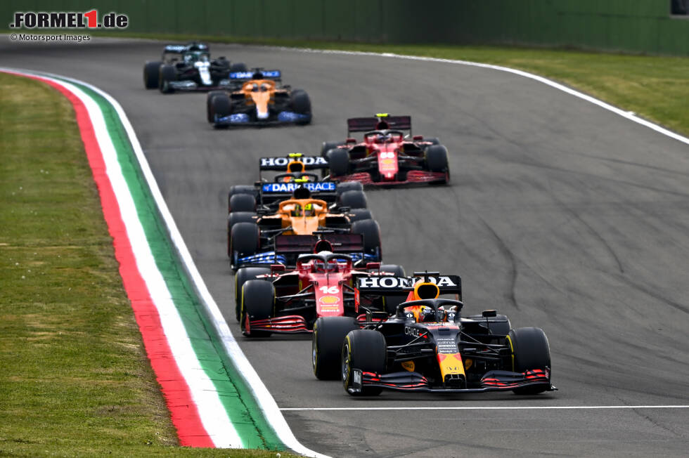 Foto zur News: Max Verstappen (Red Bull), Charles Leclerc (Ferrari), Lando Norris (McLaren), Pierre Gasly (AlphaTauri) und Carlos Sainz (Ferrari)