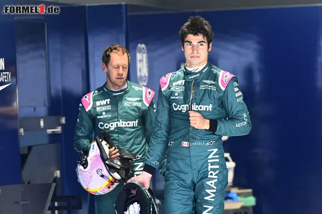 Foto zur News: Lance Stroll (Aston Martin) und Sebastian Vettel (Aston Martin)