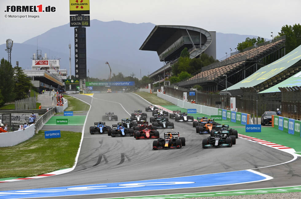 Lewis Hamilton (Mercedes), Max Verstappen (Red Bull), Valtteri Bottas (Mercedes), Charles Leclerc (Ferrari) und Esteban Ocon (Alpine) Lewis Hamilton (Mercedes), Max Verstappen (Red Bull), Valtteri Bottas (Mercedes), Charles Leclerc (Ferrari) und Esteban Ocon (Alpine)