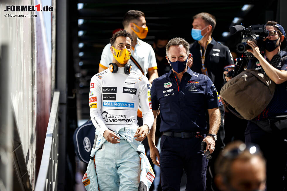 Foto zur News: Daniel Ricciardo (McLaren) und Christian Horner