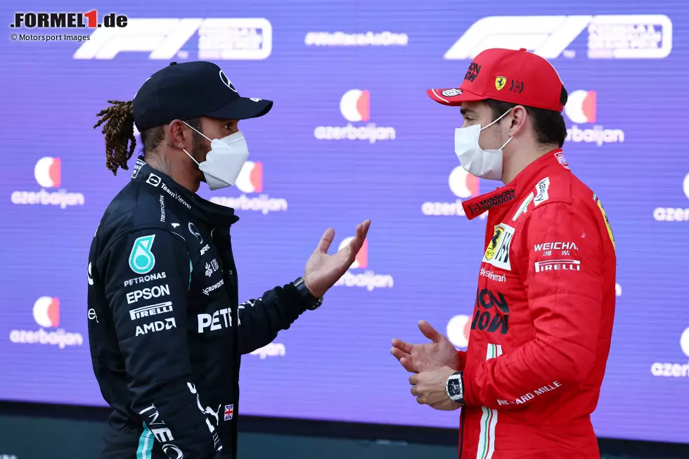 Foto zur News: Lewis Hamilton (Mercedes) und Charles Leclerc (Ferrari)