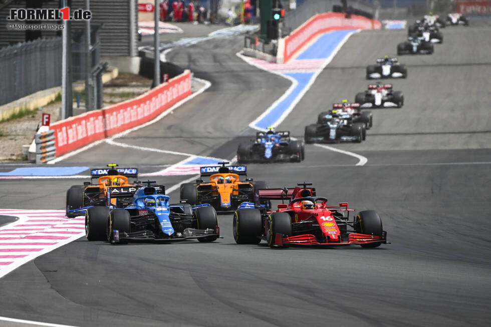 Foto zur News: Charles Leclerc (Ferrari), Fernando Alonso (Alpine), Daniel Ricciardo (McLaren) und Lando Norris (McLaren)