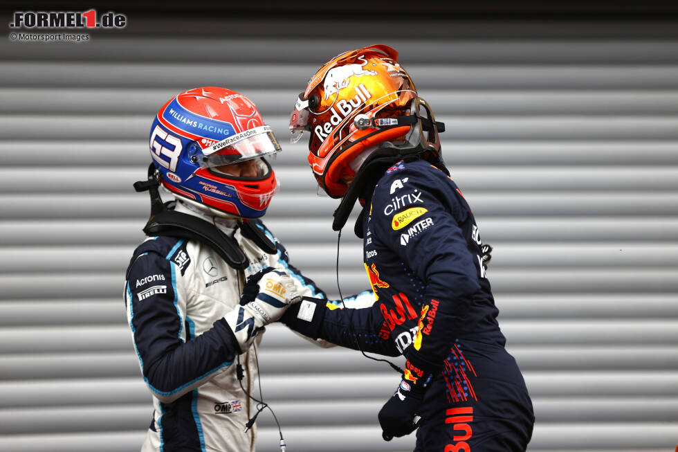 Foto zur News: George Russell (Williams) und Max Verstappen (Red Bull)