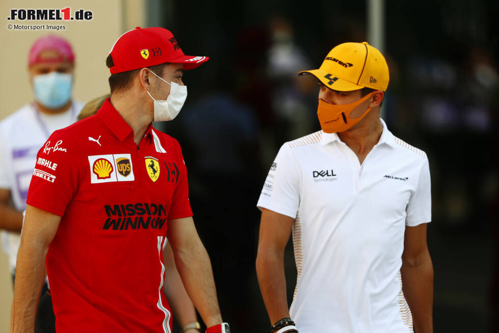 Foto zur News: Charles Leclerc (Ferrari) und Lando Norris (McLaren)