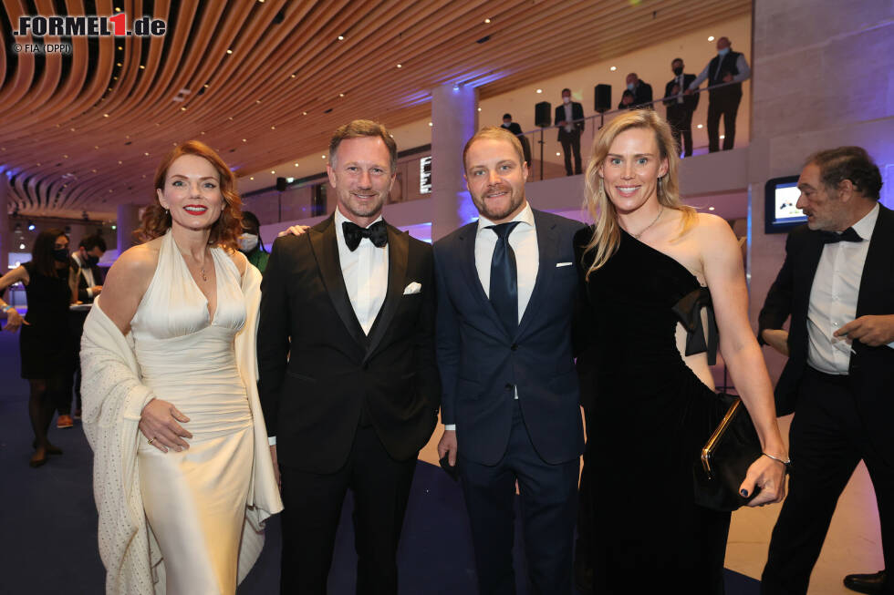 Foto zur News: Geri und Christian Horner, Valtteri Bottas und Tiffany Cromwell