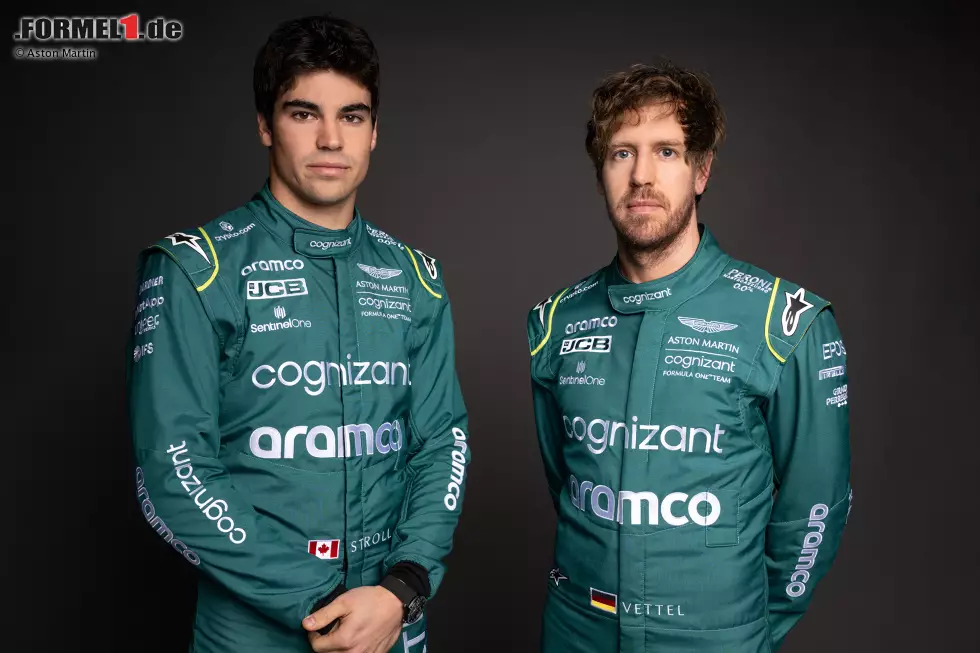 Foto zur News: Lance Stroll (Aston Martin) und Sebastian Vettel (Aston Martin)