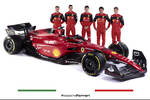 Ferrari F1-75 mit den Test- und Ersatzfahrern rund um Mick Schumacher (ganz links)