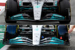 Foto zur News: Mercedes W13: Frontflügel-Vergleich