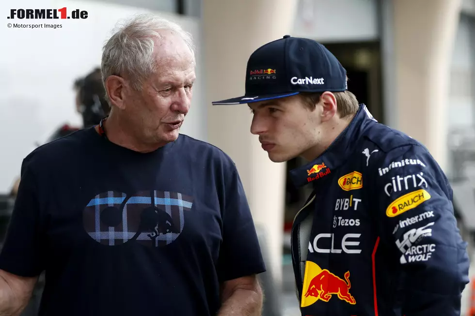 Foto zur News: Helmut Marko und Max Verstappen (Red Bull)