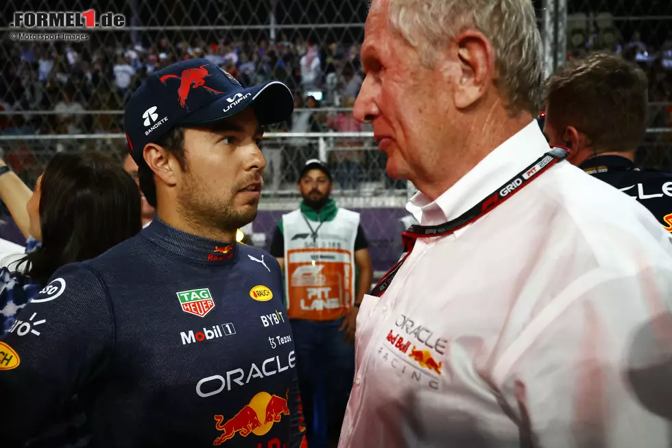 Foto zur News: Sergio Perez (Red Bull) und Helmut Marko